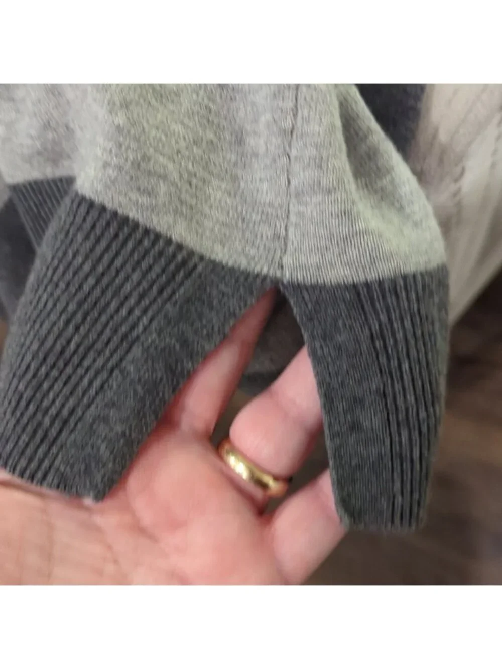 Bleu Gray Women’s Sweater / Size Small / Boat Neck Collar / Grey Striped
